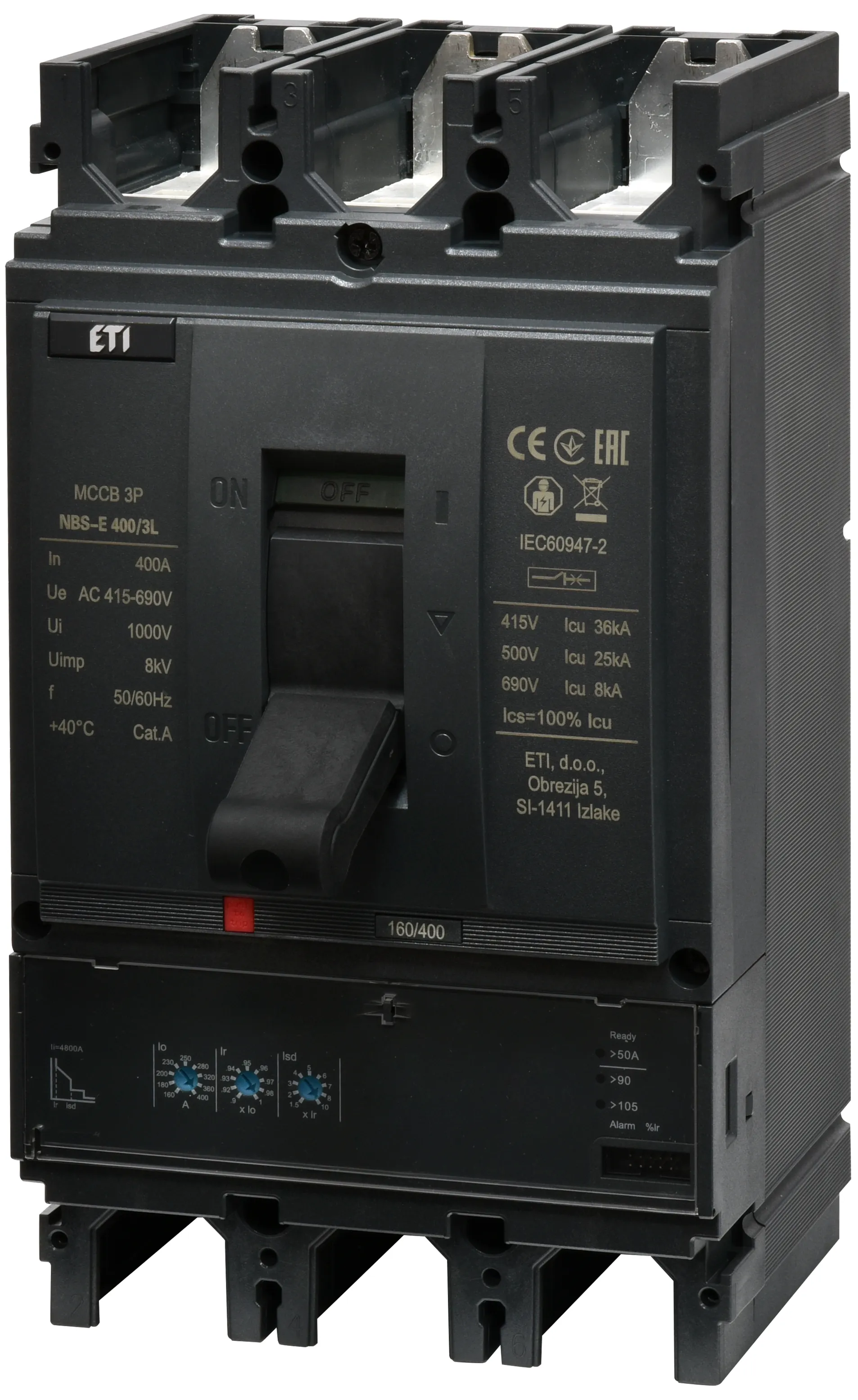 Întrerupător de circuit în car NBS-E 400/3L 400A 3P 004673109